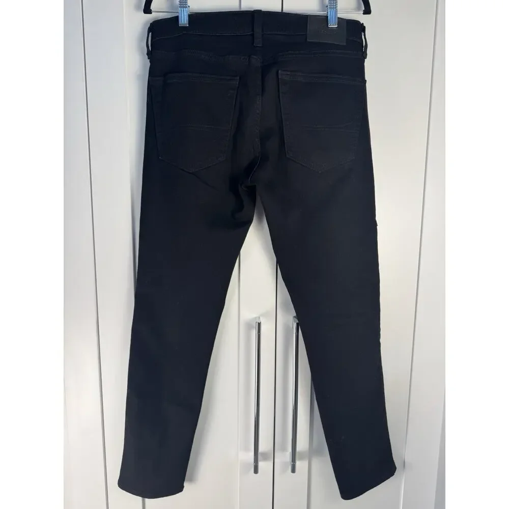 Hollister Black Jeans Mens 32x30 Slim Straight Stretch Dark Wash Casual